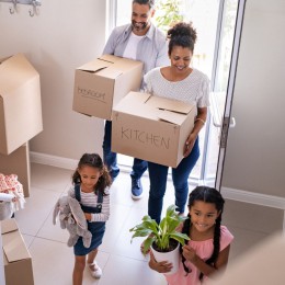 family moving into a home