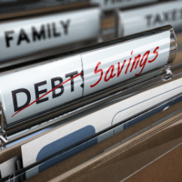 savings/Debt file folder tab